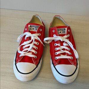 Converse Bright Red and white in size 8.5 men 10.5 women
